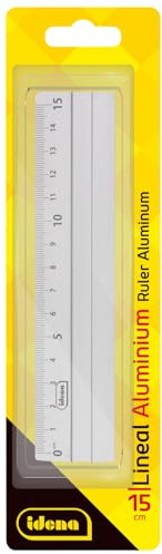 Idena 602121 - Righello in alluminio, 15 cm, argento, 1 pz.