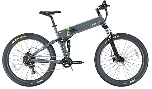 LEGEND EBIKES Etna, Bici Elettrica Pieghevole Mountain Bike Batteria Rimovibile 36V 14Ah, 25km/h, eBike 250W, 11 Velocità, Bicicletta Elettrica Ruote 27,5 Bici Elettriche, Smartbike Grigio