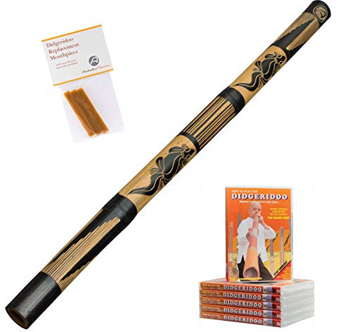 Australian Treasures Didgeridoo ''carved'' + beeswax + DVD
