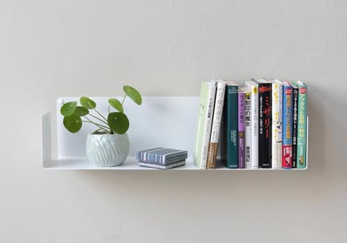 TEEbooks - 1 Mensola da Parete per Libri 60 cm | Design Invisibile & Minimalista | Libreria da parete | Made in Italy | Colore Bianco | Acciaio di Qualità | Facile da installare