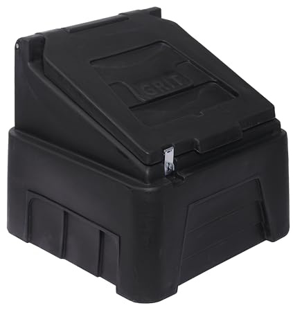 200L Black Grit Bin Rock Salt Durable Containers Ultra Heavy Duty (200L)