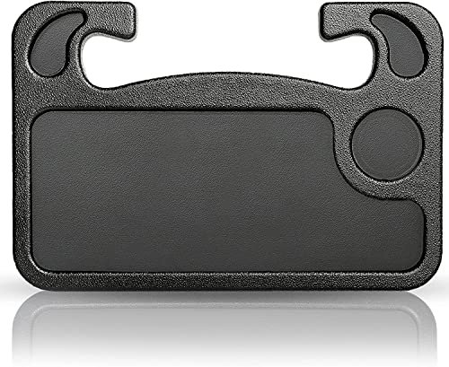 Steering Wheel Desk, Car Table Steering Wheel Tray and Vehicle Seat Mount Notebook Laptop Eating Desk,Food Eating Tray,Great Gift For Constant Travelers, Fits Most Vehicles Steering Wheels (Black)