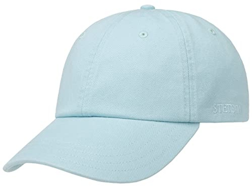 Stetson Rector Basecap Damen Herren Baumwollcap Sonnenschutz UV-Schutz 40+ Größenverstellbar Baseballcap Sommer Winter hellblau One Size