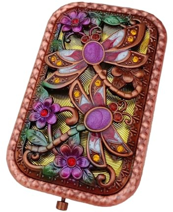 Mini specchio tascabile, specchio da borsa retrò a fiori, specchio cosmetico portatile doppio lato, specchio tascabile pieghevole antico, per donne ragazze donne cosmetici acconciatura regalo di