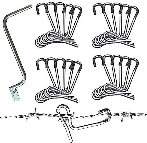 Yusheng Serrage Fil clôture | 20 Attaches en Fil barbelé avec poignée Serrage,Outil Serrage Rapien métal pour clôture en Fil Fer barbelé, Fil clôture Jardin