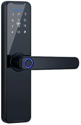 YUHOME Serrure intelligente à empreintes digitales et clavier - Serrure de porte électronique avec poignée - Serrure de porte intelligente pour une sécurité renforcée