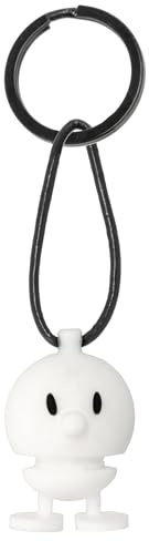 Hoptimist Schlüsselanhänger, Glücksbringer & Schlüsselring mit Bumble Silikon, Tolles Geschenk für Frauen und Männer, Höhe 3 cm, Weiß