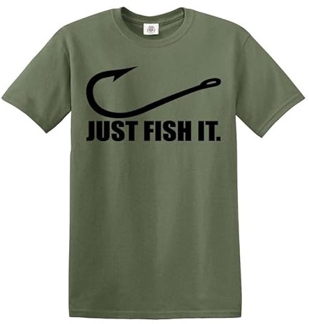 Fiske-t-tröjor för mörkkläder finns tillgängliga, Just Fish It, L