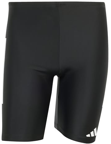adidas Men's 3 Stripes Swim Jammers 8 INCH, Black/White, M