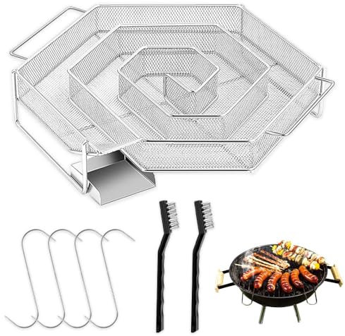 Udbrud Generador de humo frío de acero inoxidable, generador de humo frío con asa, 2 cepillos y 4 ganchos, horno para ahumar carne para ahumar en frío, barbacoas esféricas y hornos de ahumar, para