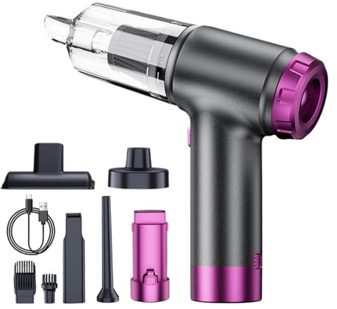 Aspiratore per Auto a Mano, Aspiratore per Auto senza Fili, Depolveratore Aria Elettrico, Depolveratore Portatile Aria Pulizia Interna Auto, Ricaricabile, Depolveratore Senza Fili,