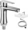 Wasserhahn Bad, Waschbecken Armaturen Einhebelmischer, mit 80cm Anschlussschlauch Mischbatterie Waschbecken, Edelstahl Mischbatterie Bad, Moderne Waschtischarmatur Kaltwasserhahn für Gäste WC