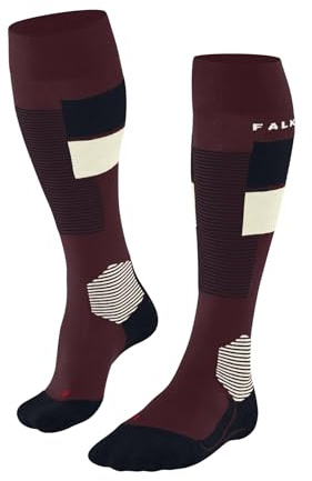 FALKE Calze da sci da donna SK4 Advanced W Kh lana materiale funzionale caldo sottile 1 paio, rosso Merlot 8117 Trend, 37-38