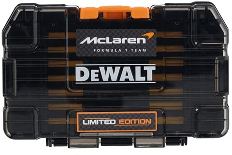 DEWALT Juego de destornilladores McLaren FLEXTORQ de 28 piezas. Se suministra en una funda rígida +, esto es parte de una funda conectable compatible con el sistema TSTAK™. Las fundas resistentes se
