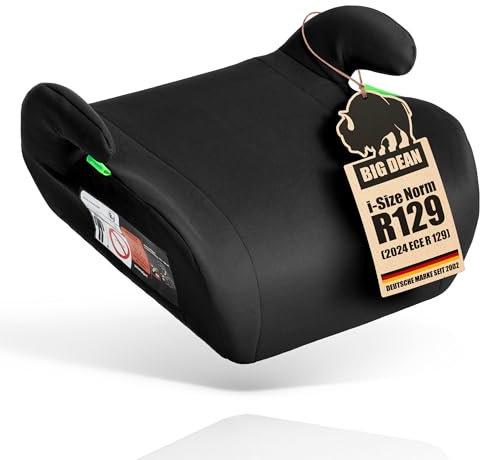 Kindersitzerhöhung nach neuster i-Size Norm R129 Schwarz Sitzerhöhung (135-150cm) Kinder Auto BigDean