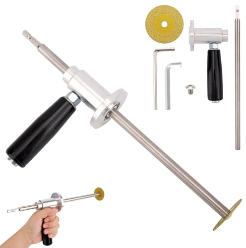 Coupe Tube Intérieur en PVC, avec Meule Diamantée et Poignée Diamètre de Tube Réglable 1-1/2 à 8 Profondeur Coupe 7 Tige Hexagonale 1/4 pour Visseuses à Percussion et Perceuses