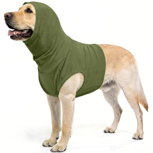 PUMYPOREITY Sciarpa per Cani Dopo Op, Body per Cani Dopo Op, Maglione Protettivo per Colonna Vertebrale del Cane Dopo Operazione al Collo, Previene Graffi al Collo (Esercito Verde, 2XL)