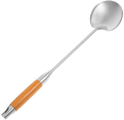 MAGICLULU Paletta Utensile Versatile in Inossidabile per Mescolare e Design Senza Cuciture in Inossidabile con Manico in Legno Resistente al Calore per Alimenti