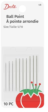 Dritz 48 Ball Point Hand Needles, Size 5/10 (10-Count)