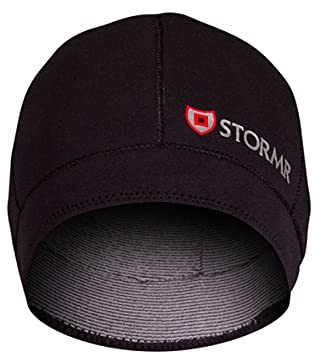 STORMR Unisex Typhoon Neoprene Watch Cap Waterproof Windproof 2mm Micro-Fleece Lined Fishing Beanie, Black, Medium