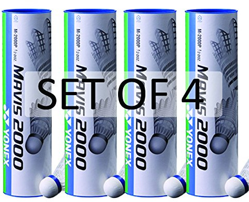 YONEX Mavis 2000 Nylon Badminton Shuttlecock (White 4 Tubes)