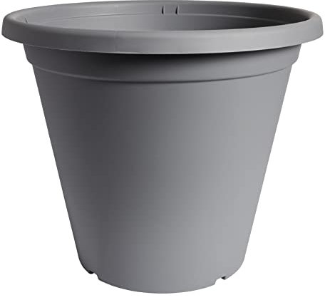 Clever Pots Kunststoff-Pflanztopf, 40cm Außen- oder Innentopf mit Entwässerungslöchern, leichtes und wetterfestes Pflanzgefäß für Blumen und Pflanzen, ideal für Garten, Terrasse & Veranda, Holzkohle