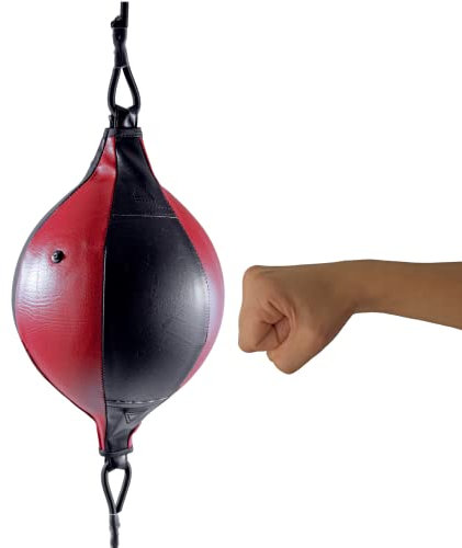 MuscleForge® Doppelendball, Boxbirne zum Boxen Erwachsene, Speed Ball für das Boxtraining, Punchingball Hängend, Aufblasbarer Hänge-Boxball für Schnelligkeits- und Reflextraining