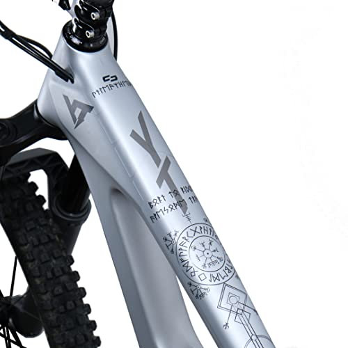 unleazhed Bike Protection BP01 L Frame Edition Runes of Shred Black Glossy |Rahmenschutzfolie für Mountainbikes | Made in Germany |19 -teiliges Rahmenschutz-Set