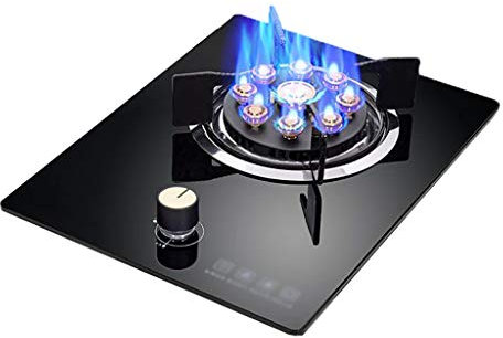 IBOWZ Placa de Gas Estufa De Gas, Quemador De Nueve Cavidades De 5.2KW, Estufa De Gas De Vidrio Templado Negro, para Mesa De Cocina Casera/Cocina Individual Integrada [Clase De Energía A] (Color :