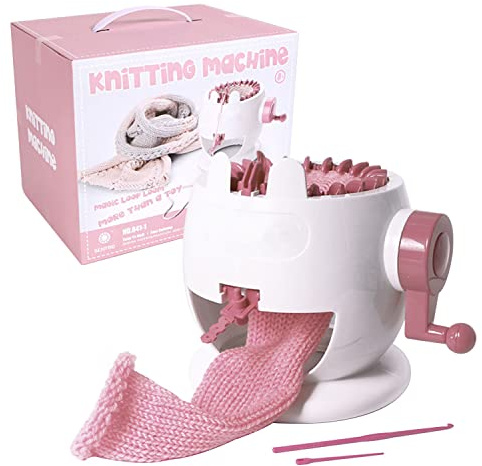 awagas Machine à tricoter ronde à 22 aiguilles avec métier à tisser, crochets pour tricot intelligent, métier à tricoter circulaire double pour adultes, enfants, chaussettes, chapeaux, écharpes