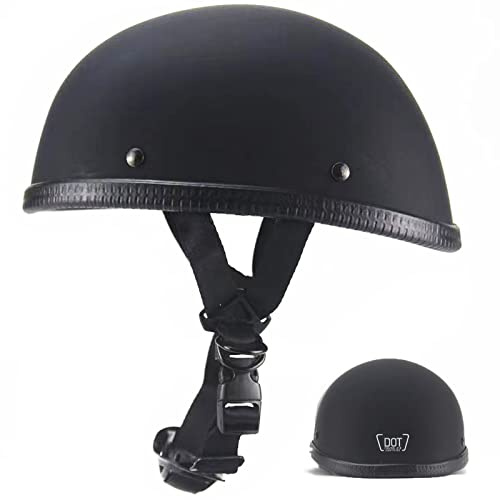 Motorcycle Half Helmet, Adult Men Women Retro Open Face Helmets, Helmet for Adults Half Shell Helmets(Matte Black, Large)