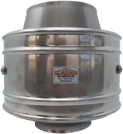 BLINDOCOM Comignolo cappello inox antivento, aspirafumo, attivatore di tiraggio naturale antintemperie antipioggia (130 mm)