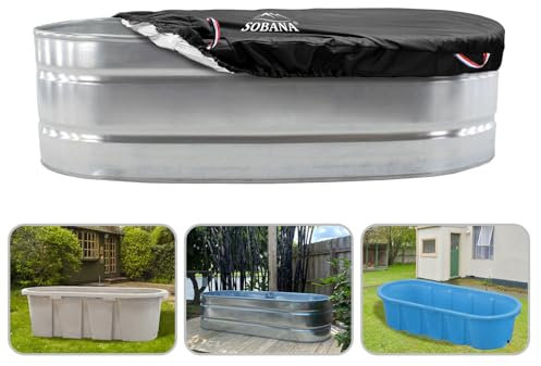 Sobana Oval Stock Tank Ice Water Therapy Bath Cover, 2ft x 6ft x 2ft for Galvanized Tank or Raised Garden Bed with Elastic Bottom