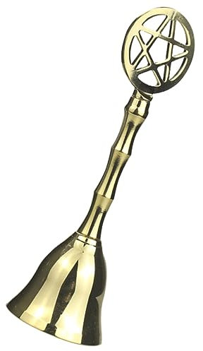Ciieeo Campana De Mano Metálica De Latón Diseño Pentagrama, Timbre De Servicio Clásico para Escritorio, Campana De Llamada para Restaurante y Bar, Uso Eventos y Decoración,