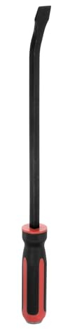 sourcing map Angled Tip Pry Bar 18 Inch CR-V Curved Screwdriver Pry Bars with Strike Cap Non-Slip Handle for Lifting and Prying