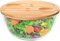 LOVYANXUE Glas-Salatschüssel mit Deckel, 26,9 cm, große Kapazität, Rührschüsseln mit Utensilien, vielseitige Servierschüsseln für Salate, Obst, Nudeln, Popcorn, Trifle-Schüssel, mikrowellengeeignet