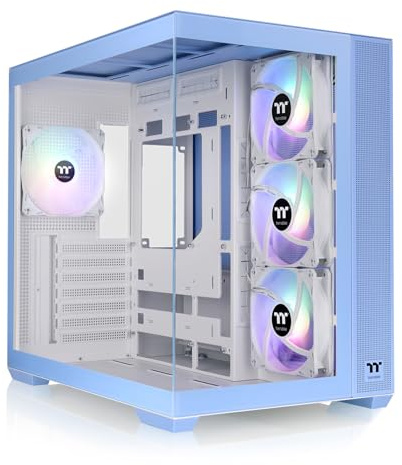 Thermaltake View 380 TG ARGB Hydrangea Blue ATX Case; 4x120mm ARGB Fans Included; Supports Hidden-Connector Motherboard; Front & Side Dual Tempered Glass Panel; CA-1Z2-00MFWN-0AZ3 Year Warranty