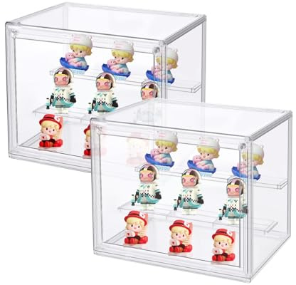 Siyecioa Vitrinas para Colecciones, Vitrina Acrilico Expositora Metacrilato, Caja de Exhibición Acrílico Transparente Ajustables, Colecciones Perfumes, Coleccionables Figuras Acción 27×17×21.5（2pcs）