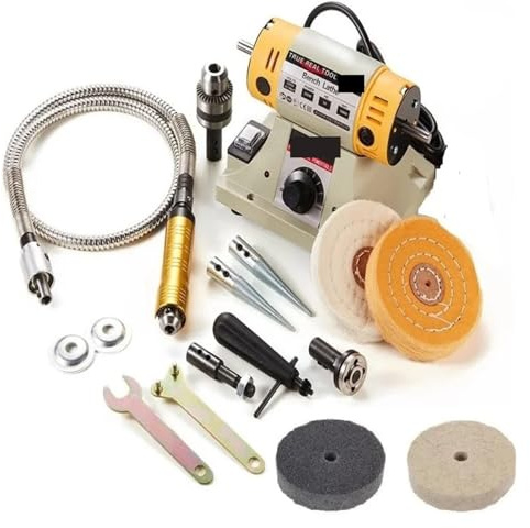 Polisseuse à bijoux, Meuleuse de banc à vitesse réglable 350W, Machine à polir for le bricolage, le travail du bois, les bijoux en Jade, tour de banc dentaire avec méta