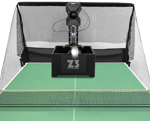 Tischtennis Roboter mit Fernbedienung 10 Trainingsmodi Automatische Tischtennis Ballmaschine Geschwindigkeitsregulierung (4-40m/s) Tischtennissets Trainingsmaschine mit 100 Bälle für Studio & Zuhause