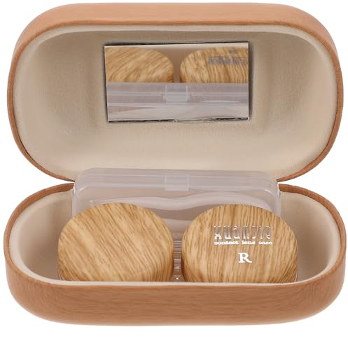Abaodam Custodia Porta in Pelle Vintage Doppio Scomparto, Materiale Plastico e Fodera in Pelle, Anti Perdite per Viaggi e Conservazione Sicura