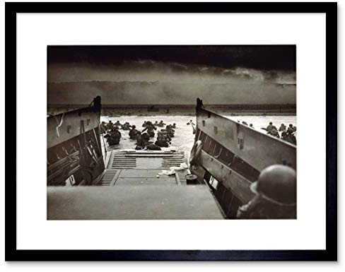 WAR MILITARY HISTORY D DAY LANDING NORMANDY WWII ART FRAMED ART PRINT F12X1838