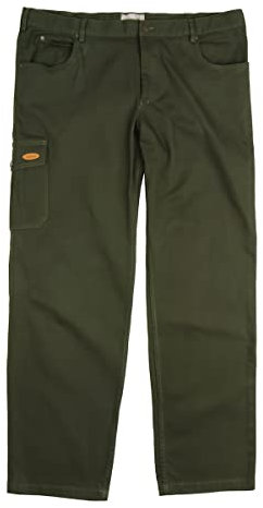 Hubertus XXL grüne Stretch-Jagdjeans mit Beintasche, Größe:66