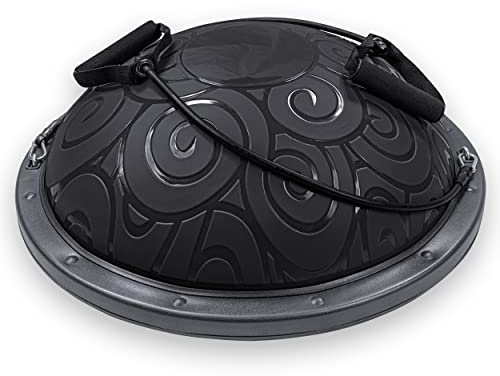 Lions Half Balance Board with Exercise Ball, Ideal for Yoga Physio Cross-fit Core Body Training, (Black)