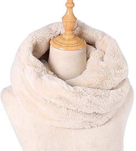 Asudaro Femmes élégantes Écharpe d'hiver Foulards en Fausse Fourrure Châles Pashminas Thermique Écharpe Tube Doux Cache-Cou Infinie Boucle Écharpe
