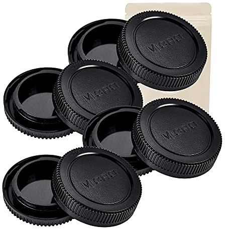 4x M4/3 - Tappo innesto corpo macchina + copriobiettivo posteriore retro per Micro 4/3 - Adaptout marca francese