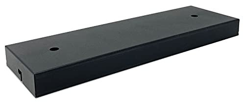 LaMorell LightDesign Douille E27/Rosace en métal rectangulaire Couleurs : Blanc, Noir et Rusty (Rose 2 Trous 300 mm Noir)