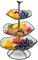 Cesta de fruta de 3 niveles, de metal, para frutas, verduras, para cocina, mesa de comedor (negro)