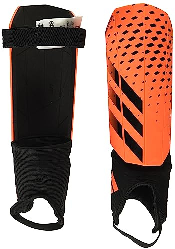 adidas Unisex-Child Soft Ground Match Predator Shin Guards, Solar Orange/Black/Black, Small