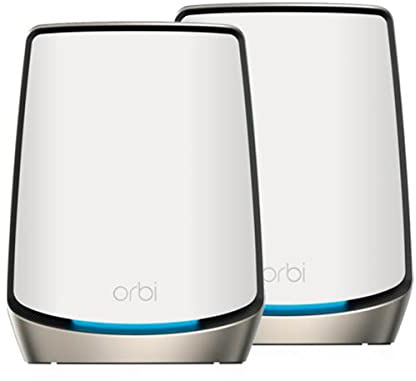 NETGEAR Orbi Tri-Band WiFi 6 Mesh Network System (RBK862S) – Router + 1 Satellite Extender, Security Features, Up to 6Gbps, Up to 5,400 sq. ft., 100 Devices, 10 Gig Internet Port, Armor Subscription